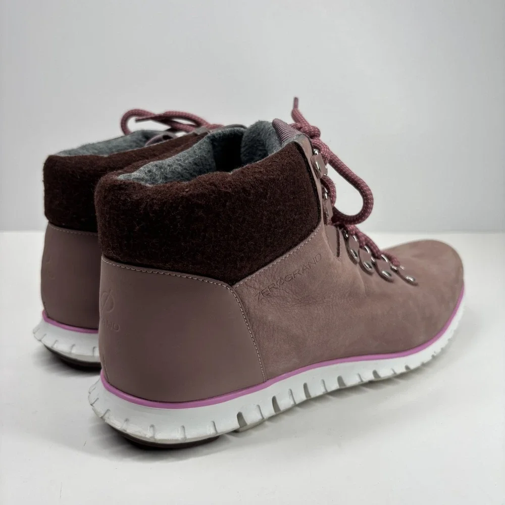 Cole Haan ZERØGRAND Women's 9.5B Mauve/Pink Leather Waterproof Hiker Boot W14044